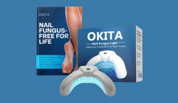 Okita Nail Fungus Light device with LED treatment light glowing