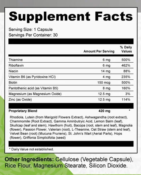 vidacalm ingredients