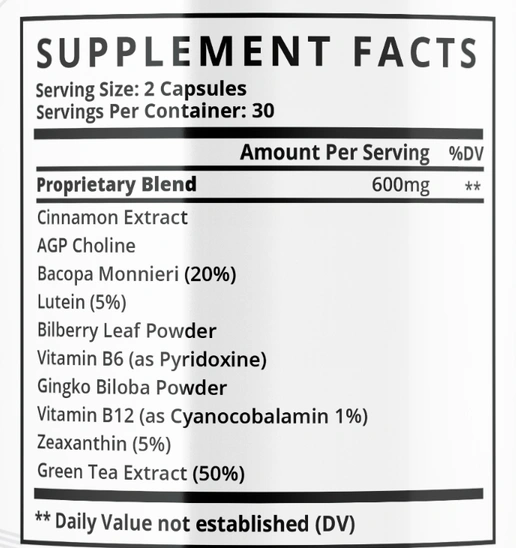 Eagle Eye X20 Ingredients