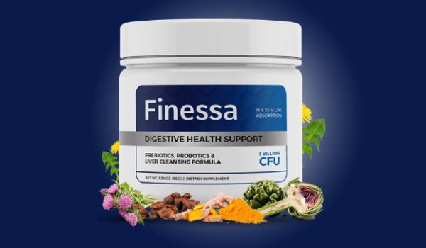 Finessa supplement bottle for digestive health.