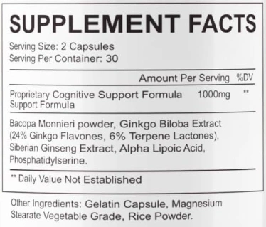 neuro fortis pro ingredients list