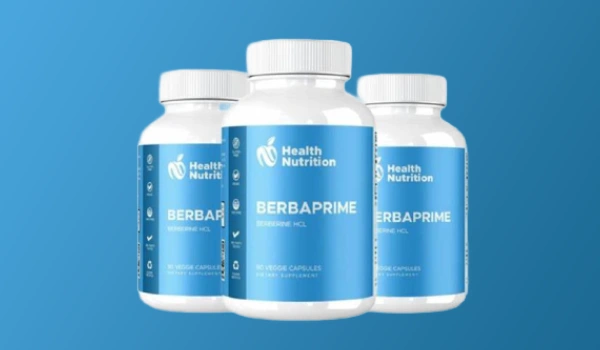 BerbaPrime supplement bottle for blood sugar and heart health.
